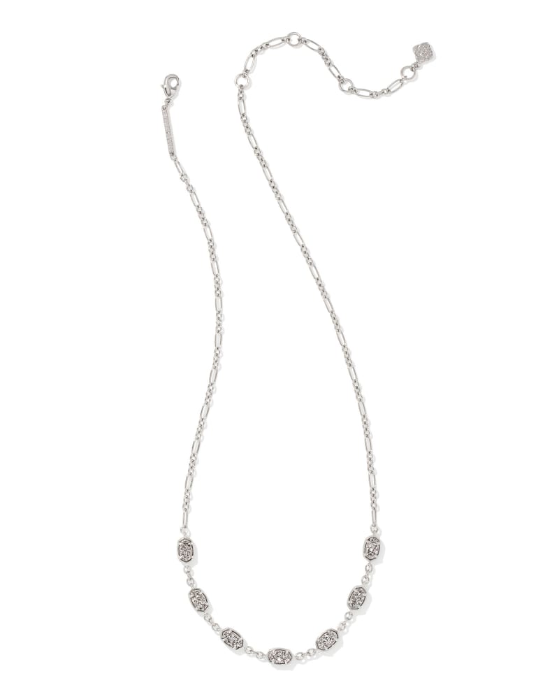Emilie Silver Strand Necklace in Platinum Drusy image number 2